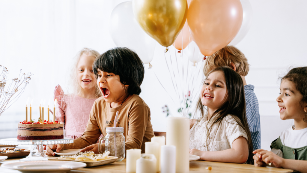 Children celebrating birthday